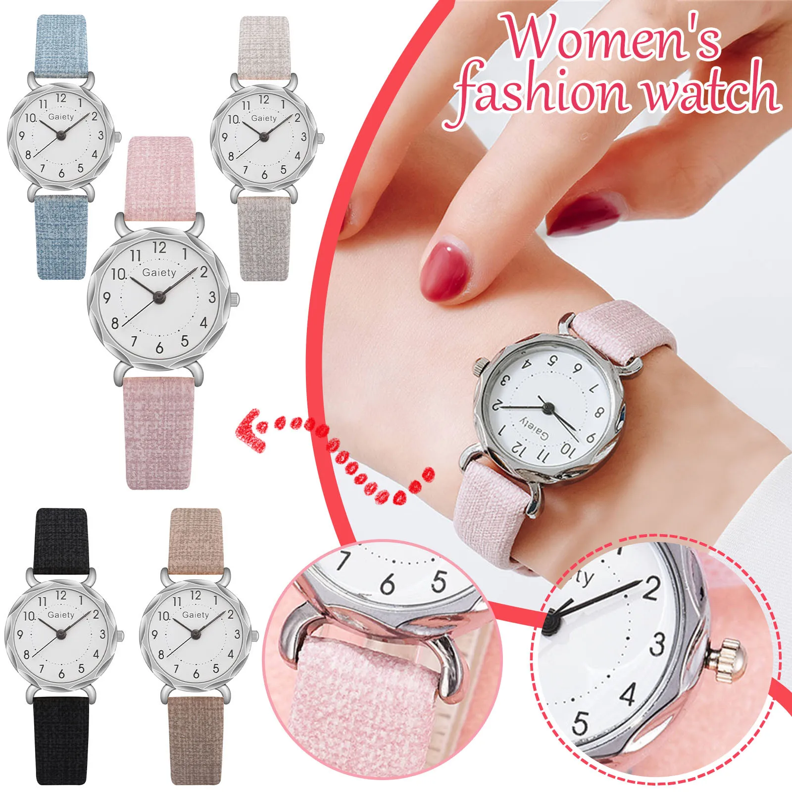 

Fashion Quartz Wristwatch For Women Textured Alloy Case Analog Women'S Watch Simple Temperament Ladies Watch Relogios Feminino