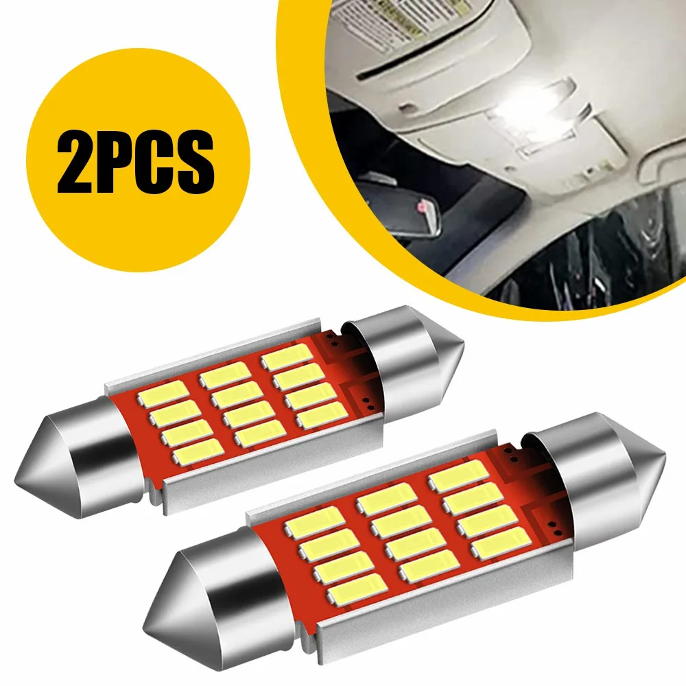 2Pcs C5W LED Bulb CANBUS 12V Festoon 36mm C10W LED Car Interior Light License Plate Reading Lamp 6000K White Crystal Blue 12V