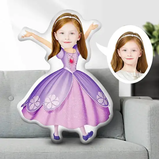 Minime Pillow cushion Dolls Photo Face customized creative Personalized Pillow  Face Body Soft Pink Ball Gown Sophia-Sofia