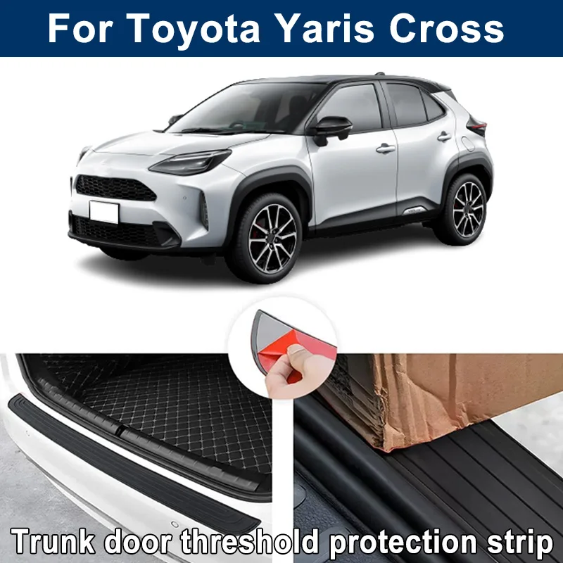 Car Trunk Sill Anti-scratch Guard Strip For Toyota Yaris Cross - Rear Bumper Rubber Protector Decorative Cover Sticker