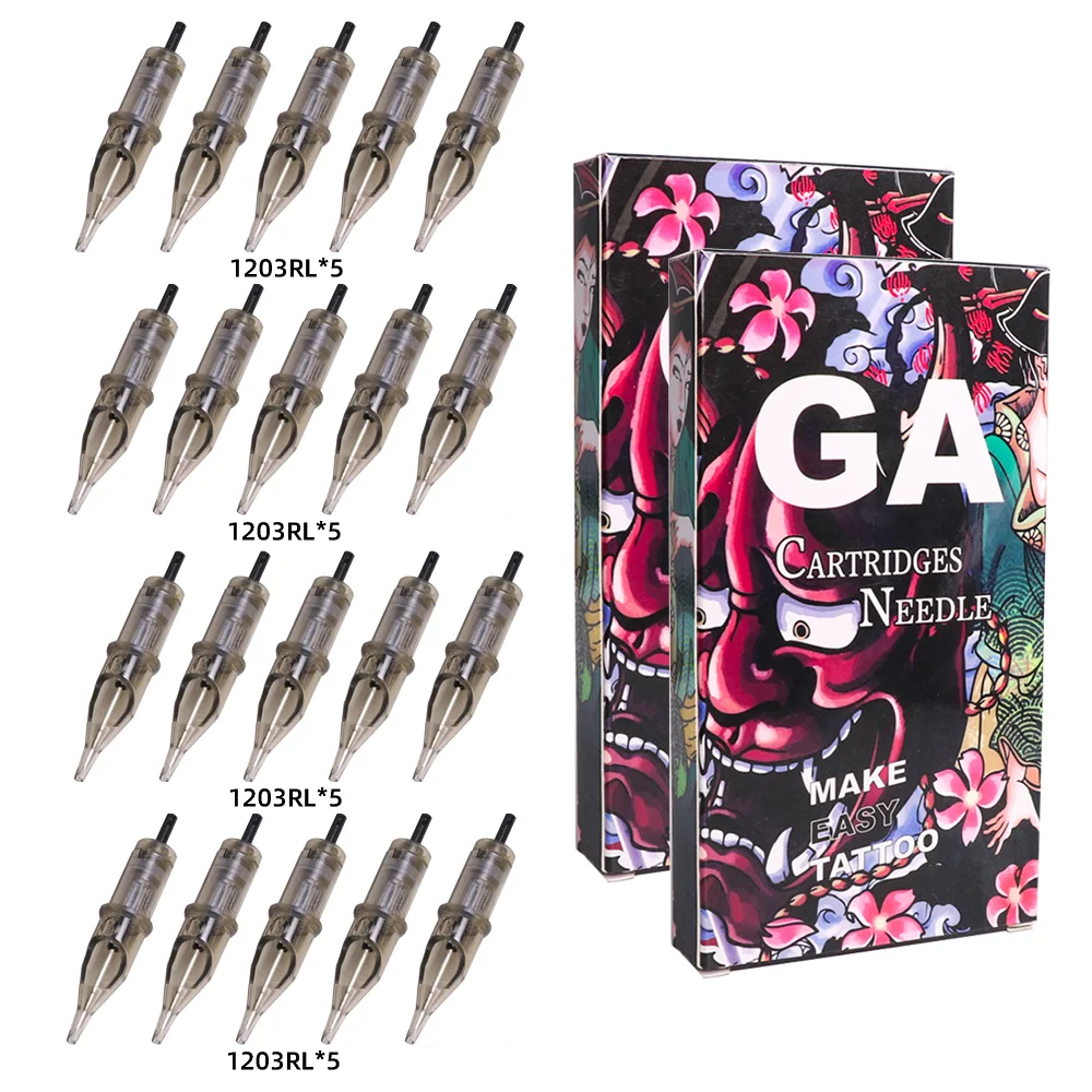 

20pcs Tattoo Cartridge Needles, Sterilized Safe Tattoo Needle Cartridge 3RL Professional Disposable Tattoo Ink Cartridge Needles