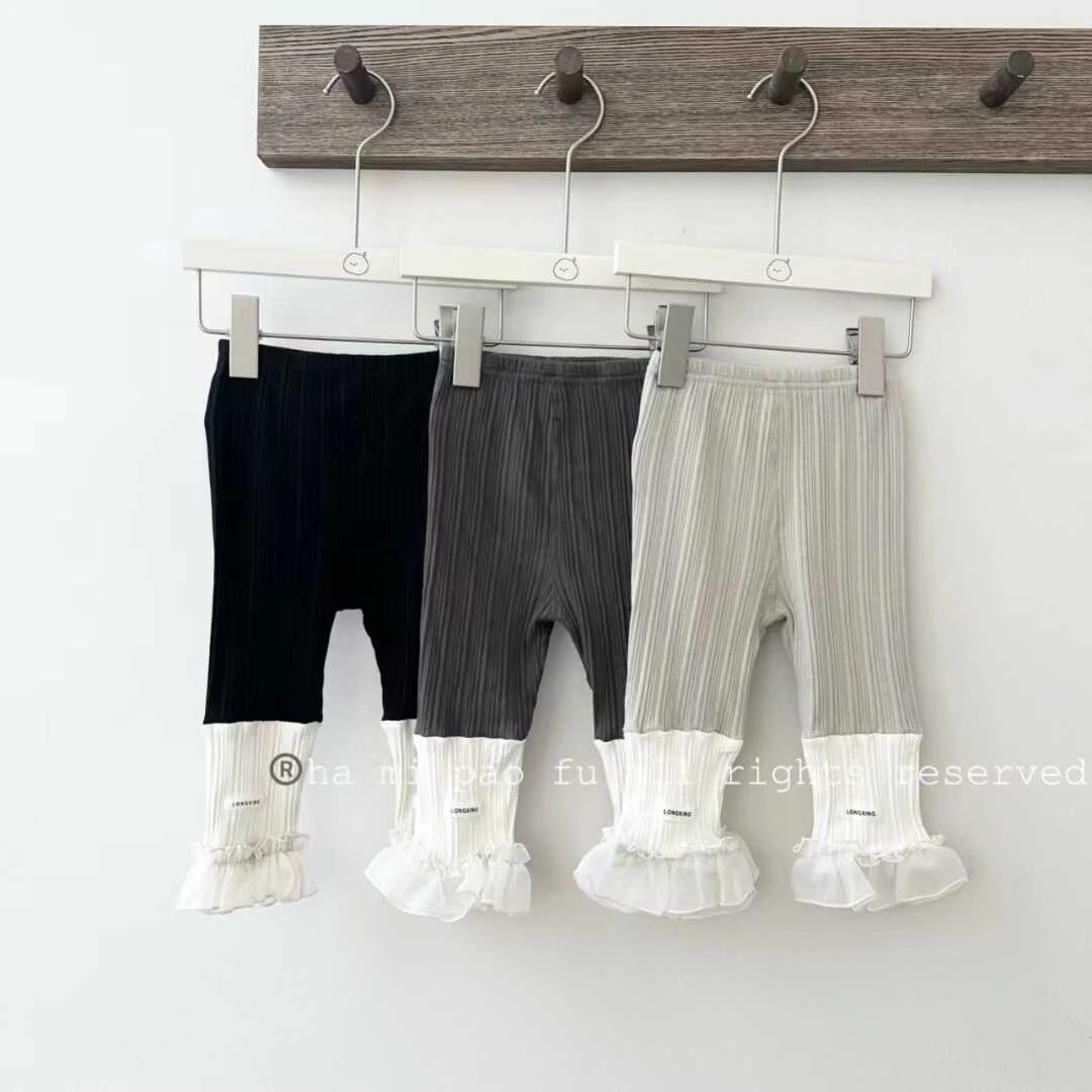 Girls Spring and Autumn New Lovely Long Pants Solid Simple Skinny Elastic Waist Underpants Fashion Versatile Pants