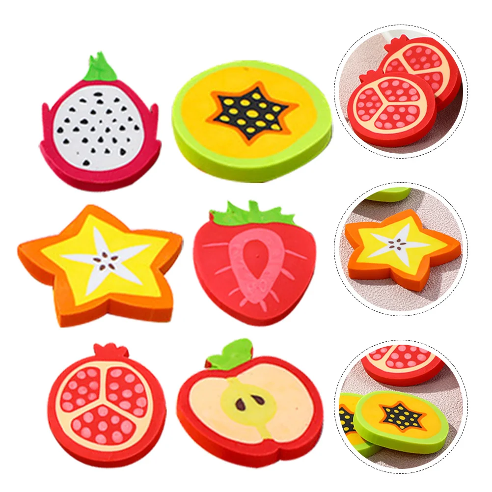 

1Set Cartoon Fruit Erasers Cute Portable Delicate Mini Erasers for Students Drawing Classroom Stationery Drawing Accessory