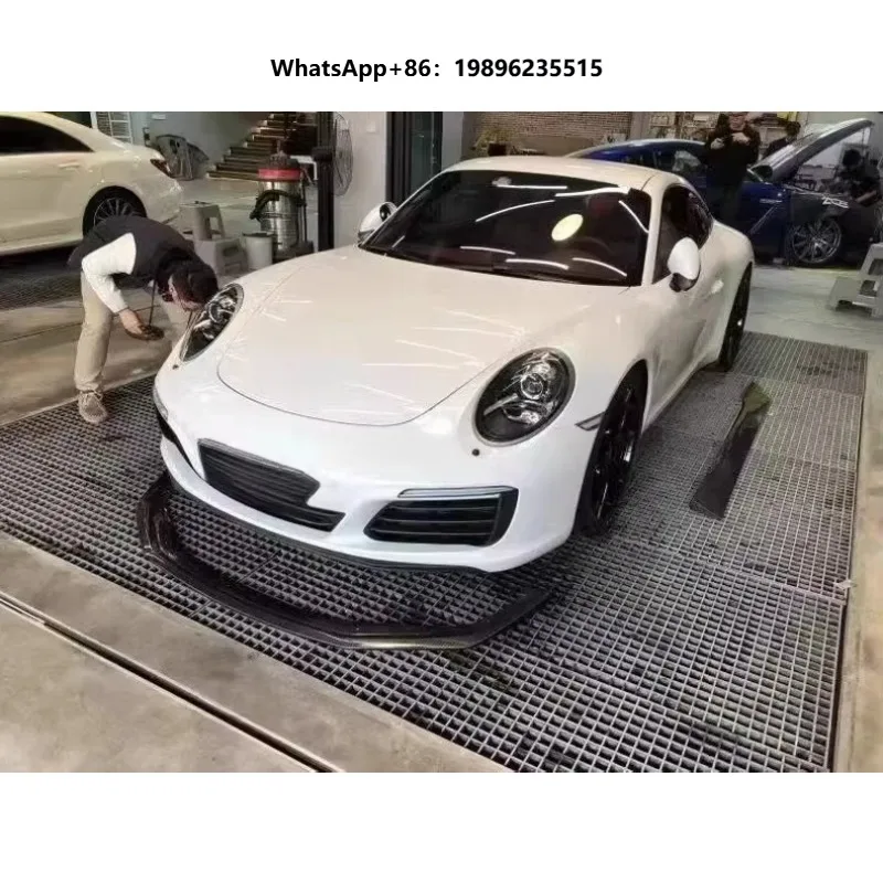 For  911 991.2 Upgraded Carbon Fiber Front Lip Diffuser Spoiler Side Skirt Body Kit car parts body kit conversion kit