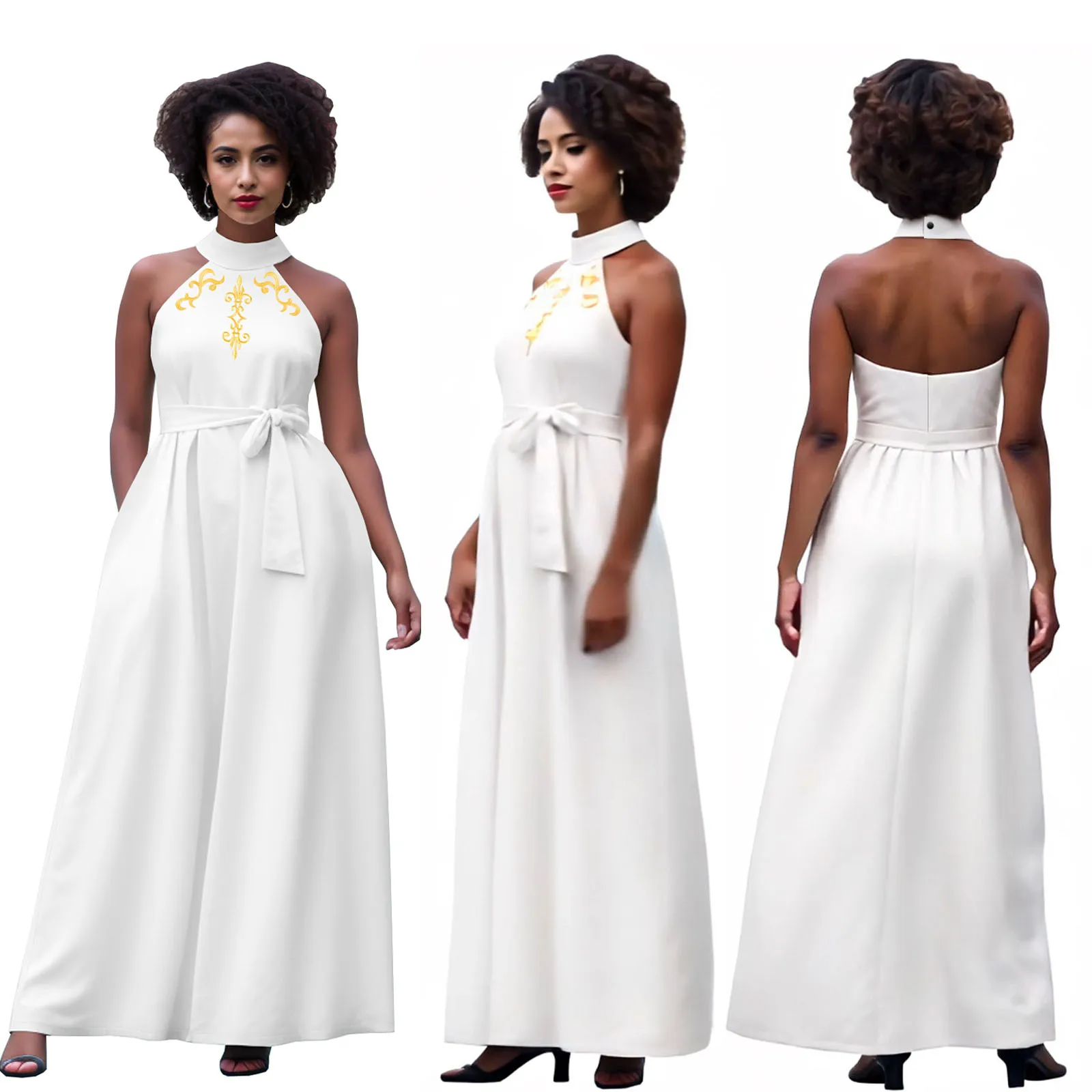 

DBQ Formal Dresses for Women Gowns Evening Party O Neck Off Shoulder Embroidery Elegant Dress BD226