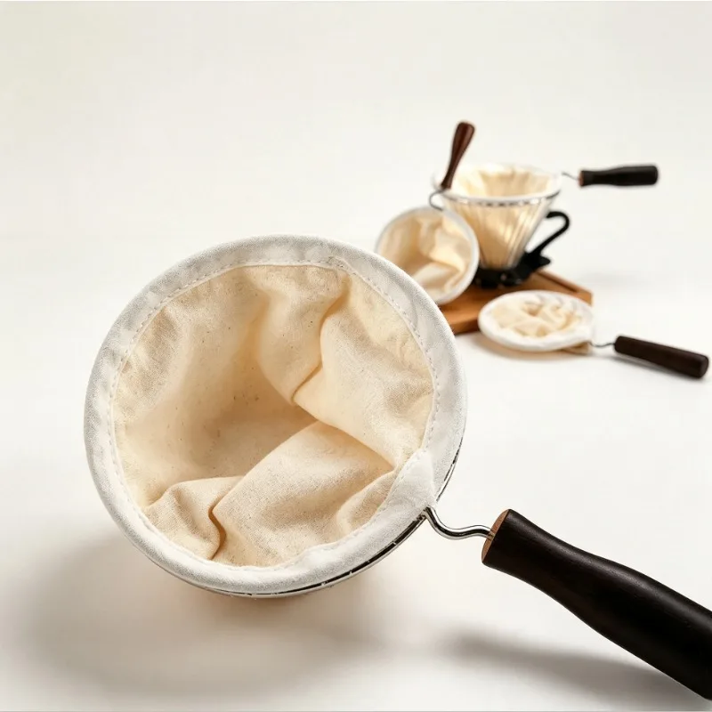 Cloth Coffee Filter More Sense of Ritual Handmade Filter Reusable Flannel Cloth Coffee Sock  for Coffee Lover Home Office Use