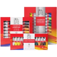 WINSOR & NEWTON Juego de pintura al óleo de 12/18/24 colores, pigmento de pintura fina de tubo de 12 ML, suministros de arte de Color profesional para artistas principiantes