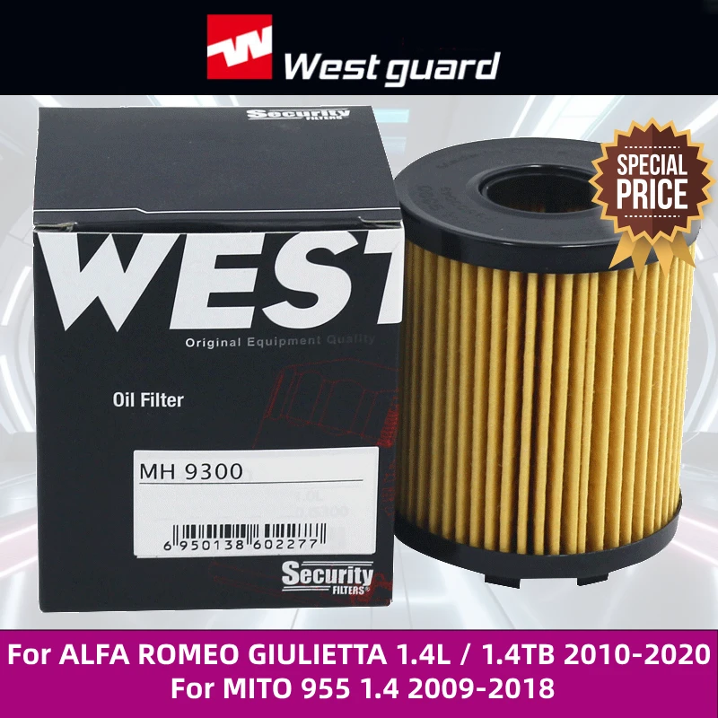 

WESTGUARD Oil Filter For ALFA ROMEO GIULIETTA 1.4L / 1.4TB 2010-2020 EEP/AR/020A MITO 955 1.4 2009-2018 MH9300