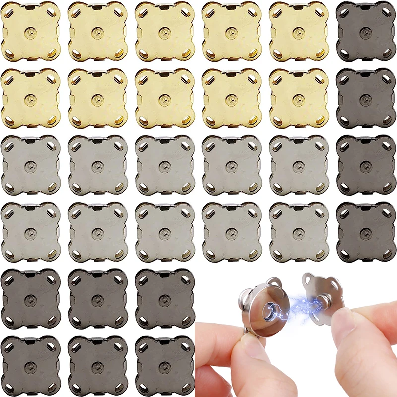 5sets 14mm/18mm Sew-on Metal Magnet Buckle Snap Fasteners Buttons Kits DIY Sewing Garment Accessories Materials Wallet Buckle