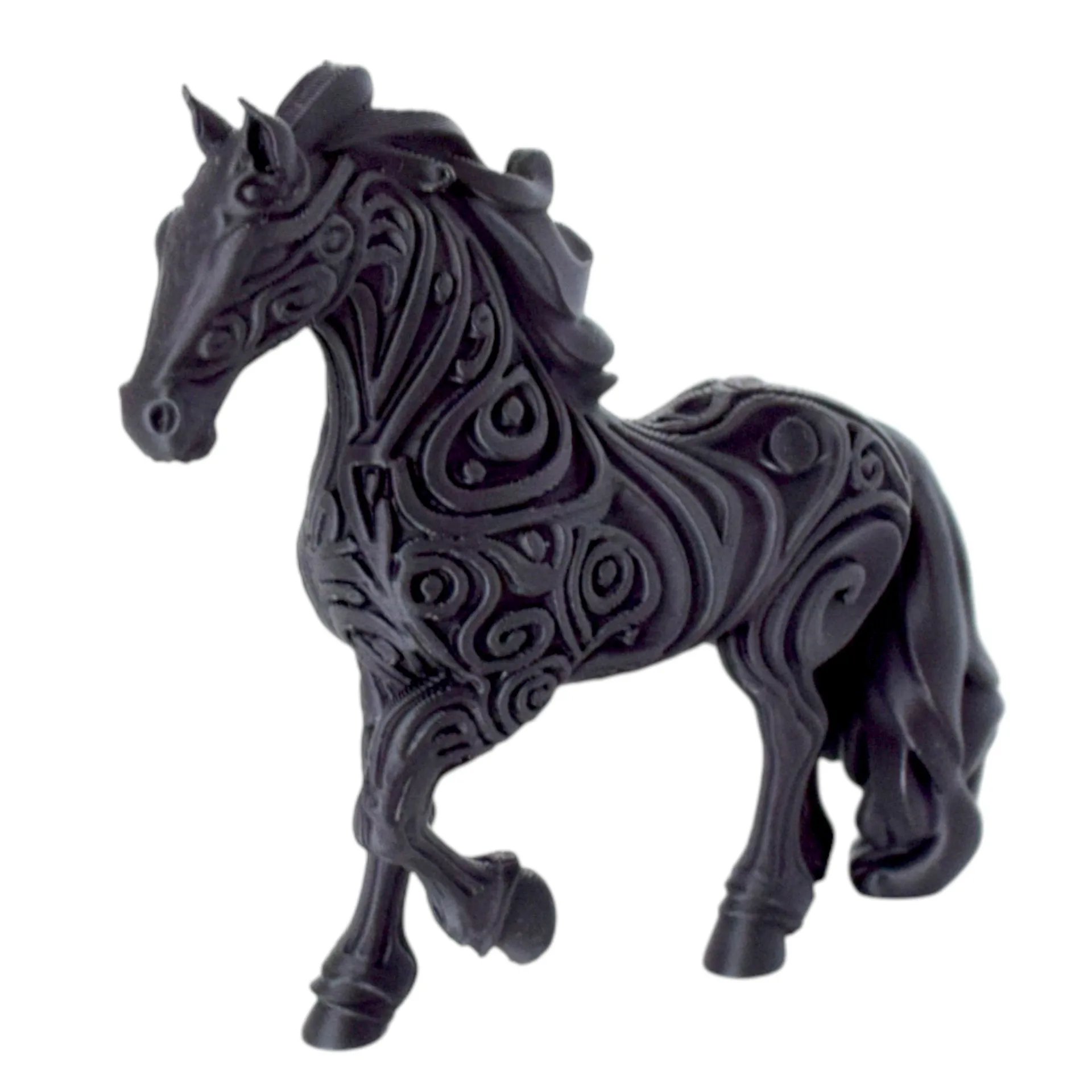 Black Fashion 3D Printed Horse Animals Mini Cute Relief Sensory Toy Funny Home Accessories Kids Gift Desktop Ornament 2026