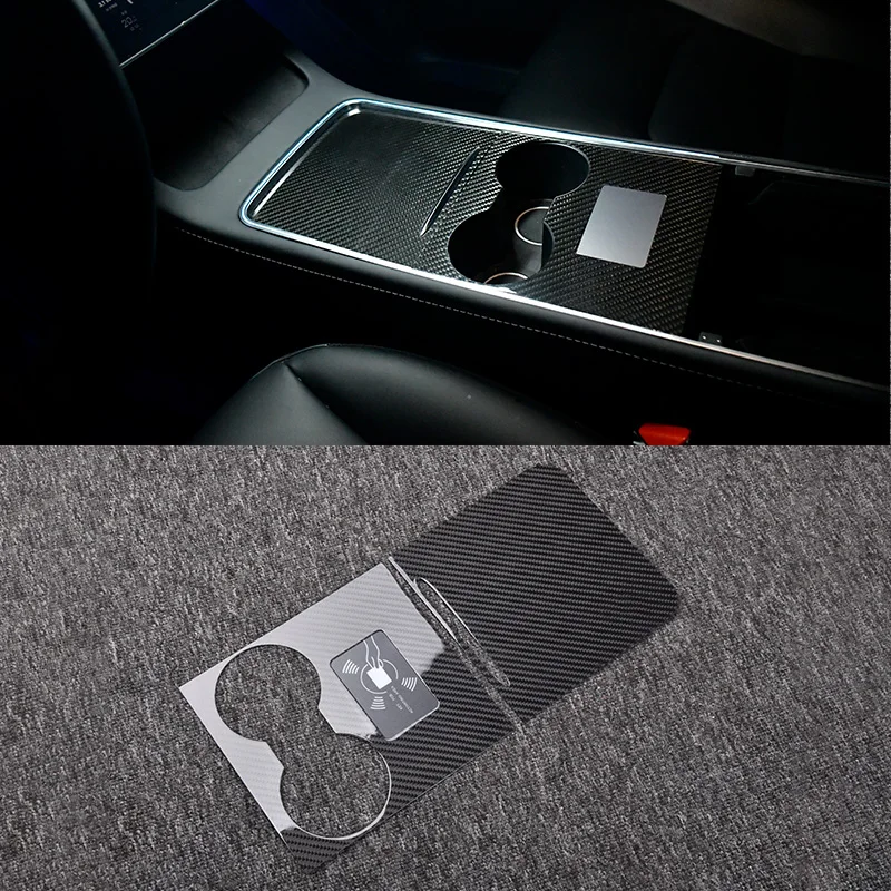 

Real carbon fiber center control panel interior car supplies trim for Tesla 2016-2022 Model 3 Model Y
