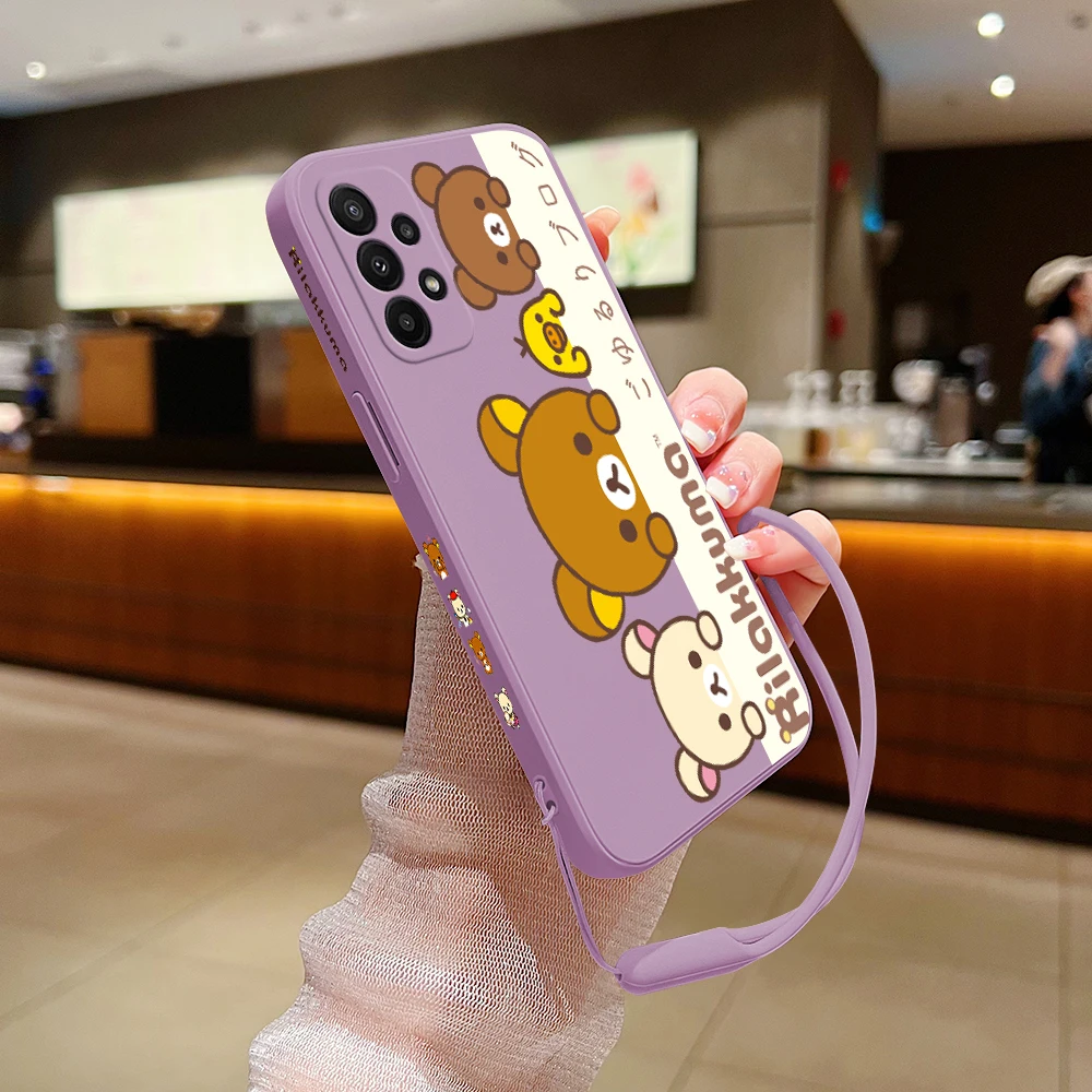 Cute R-Rilakkuma Bear Phone Case For Xiaomi Redmi 12C 10 10C 10A 9 9T 9A A1 K20 K30 K40 Pro Plus 4G 5G Liquid Silicone Cover