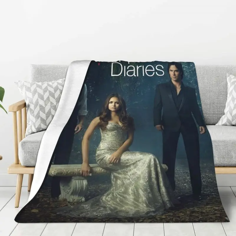 

Custom The Vampire Diaries Blanket Soft Fleece Spring Autumn Warm Flannel Throw Blankets for Sofa Outdoor Bedroom Bedspread