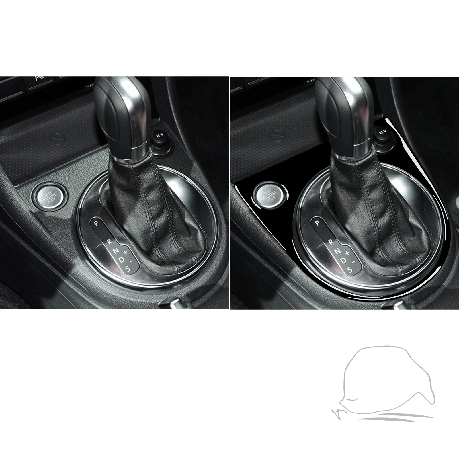 For Volkswagen Beetle 2012-2019 Car Accessories Piano Black Plastic Interior Gear Panel Frame Trim Sticker