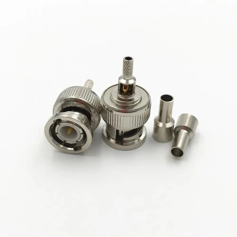 

100Pcs Brass BNC Male Plug Window Solder Crimp for RG316 RG174 RG179 LMR100 Cable Connector