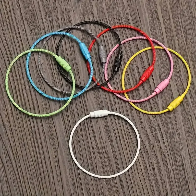 10 Stück bunte Gepäckanhänger-Schlüsselanhänger-Clips aus Edelstahldraht, langlebig und einfach zu installieren, perfekt für Reisen und den täglichen Gebrauch – Detail 2