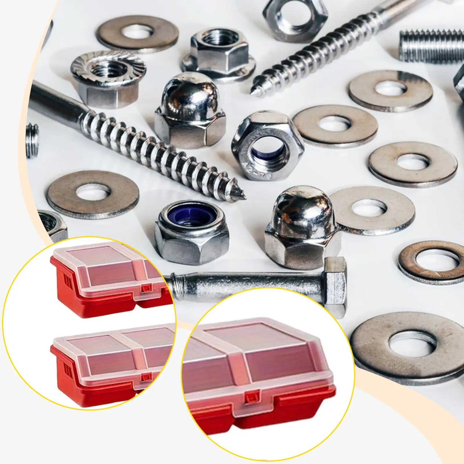 Organizer Boxes Tools Screw Organizer Box with Secure Lids for Screws Nails Nuts and Bolts Storage in Garage and Workshop
