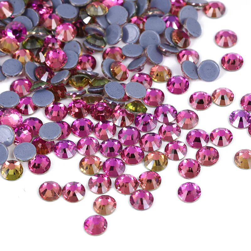 Quality New Violet/Metal Crystal Hotfix Rhinestones Glass Strass Iron On Stone For Nail Art Sewing & Fabric Decoretion