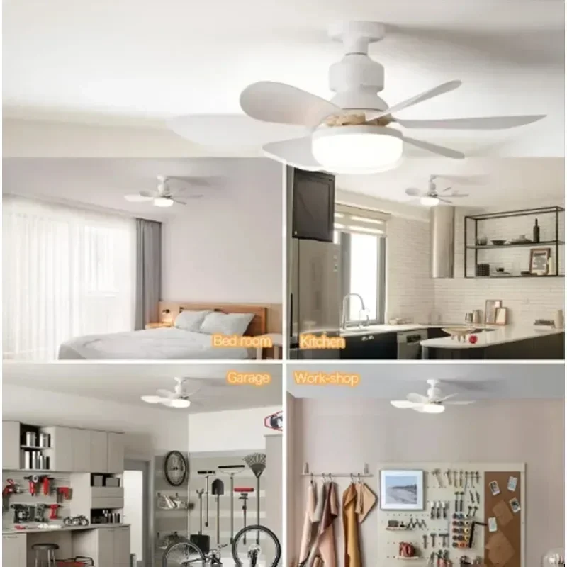 ضوء مروحة السقف E27LED40W الرياح القوية 85-265 فولت مروحة سقف كهربائية صامتة ضوء التحكم عن بعد 85-265 فولت غرفة المعيشة المطبخ