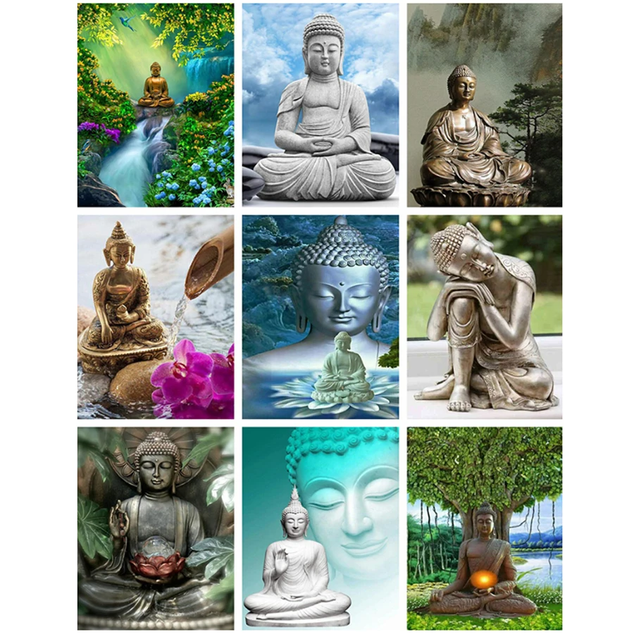 Diamond Painting Buddha Zen 5D DIY Full Square Drill Embroidery Religion Icons Picture Of Rhinestones Home Decoration