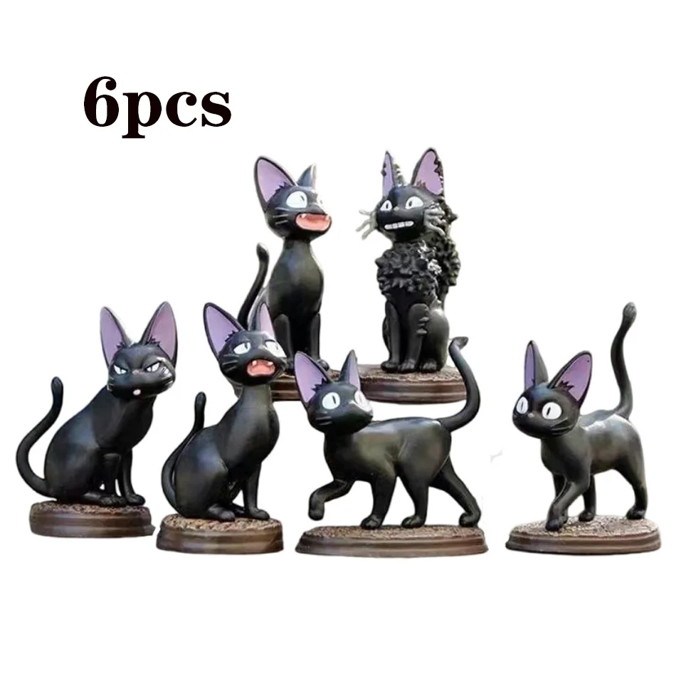 6 teile/satz Cartoon Schwarze Katze Jiji Gigi Figur PVC Action Spielzeug Puppe Modell Set Schwarze Katze Hayao Miyazaki Figur Spielzeug kinder geburtstag geschenk