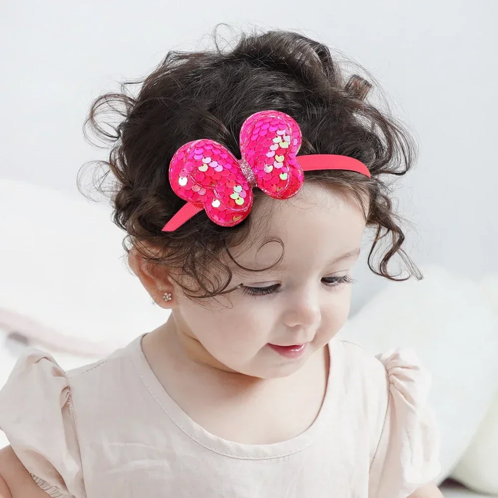 1Pcs Children Cute Butterfly Cartoon Flower Hairbands Headwears Girls Lovely Hair Hoop Sequin Headbands Kids Hair Accessories