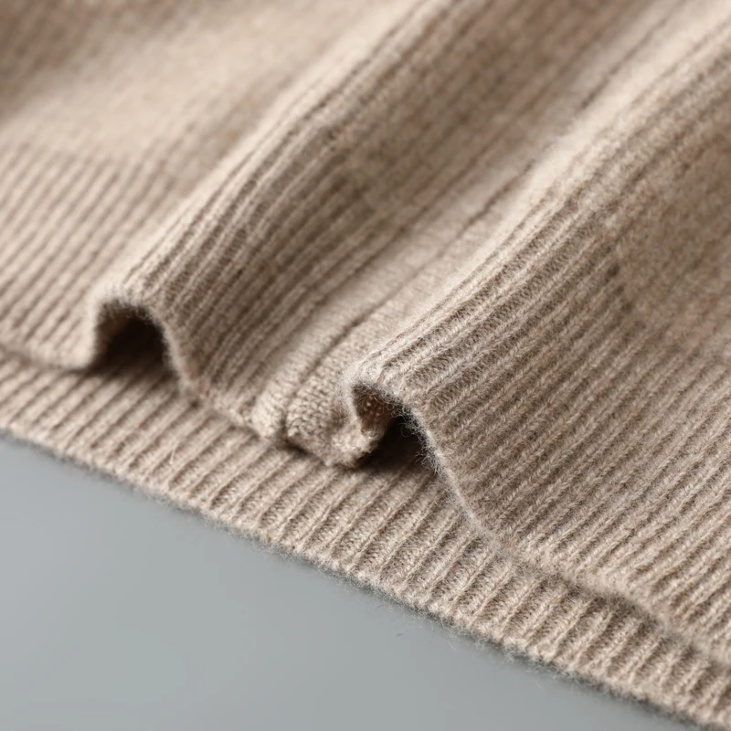 Classic Men Knitted Yuanbao Needle Hooded Cardigan 100% Pure Wool Sweater Zipper Design High quality Thick Warmth Business Tops