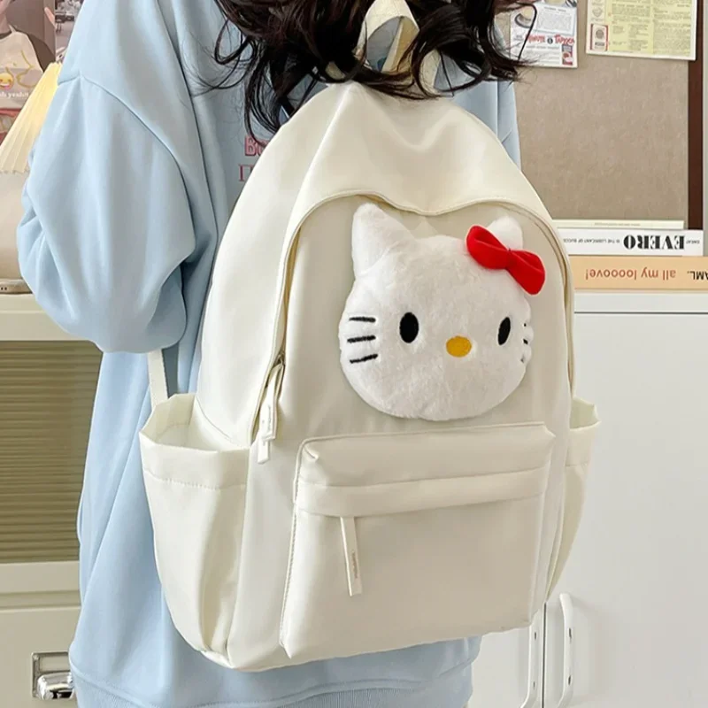 Sanrio Nieuwe Hello Kitty Student Schooltas Cartoon Lichtgewicht En Grote Capaciteit Schattige Casual Rugzak