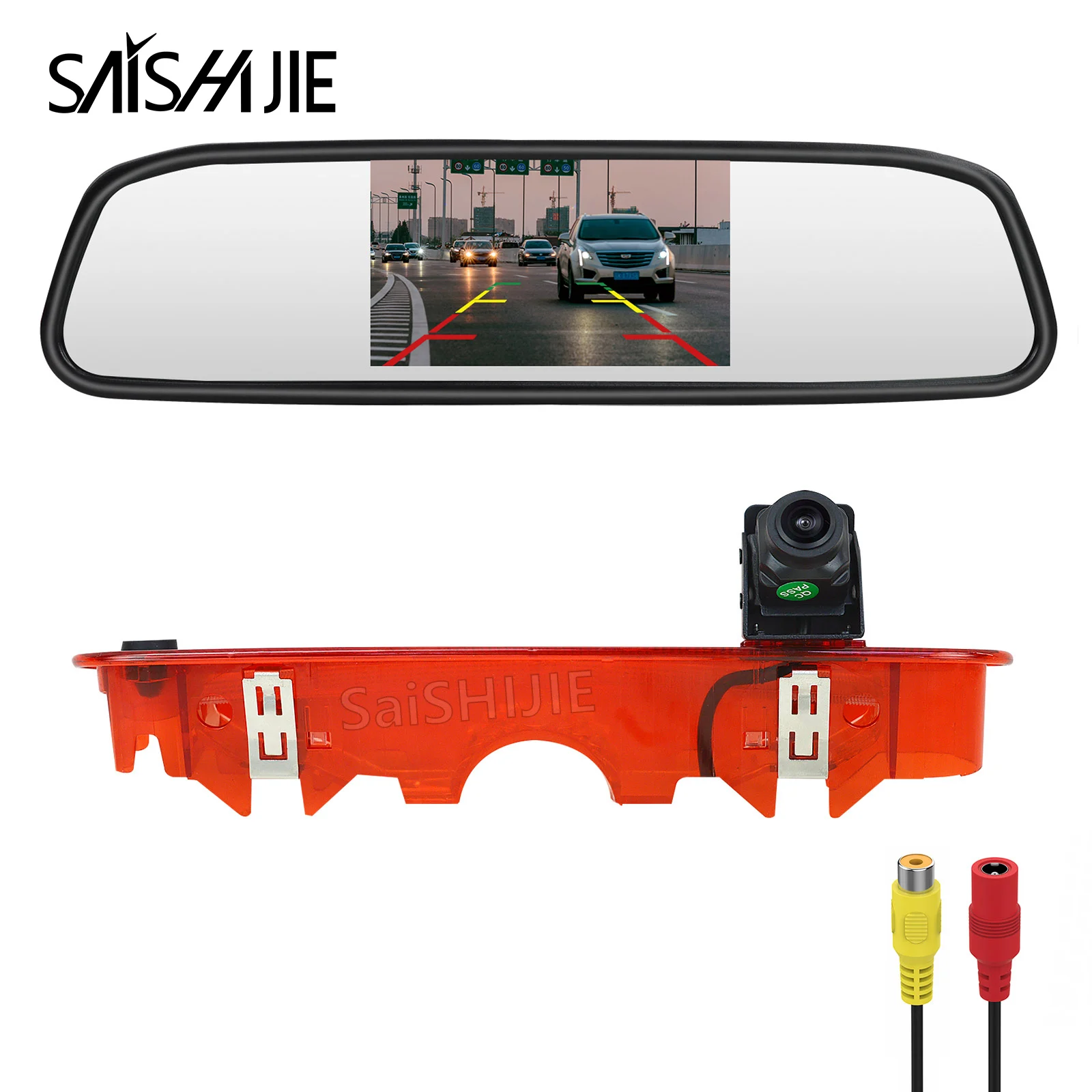 

4.3" Rear View Mirror Monitor with Brake Light Backup Camera for Dacia Dokker Renault Kangoo Mercedes-Benz Citan Parking System