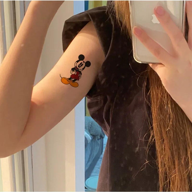 1Pcs Disney Mickey Cartoon Animation Children's Tattoo Sticker Fashion Simple Body Art Waterproof Long-lasting Tattoo Sticker