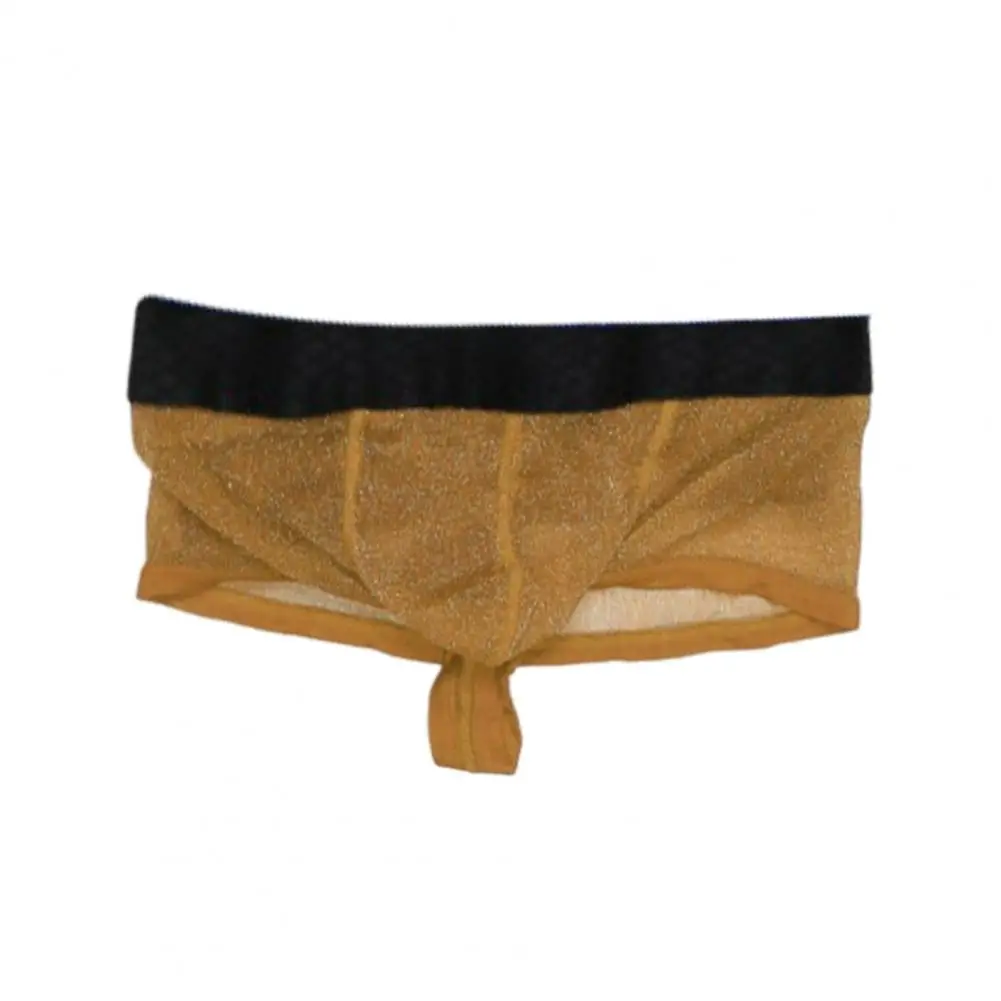 Men Boxer Underwear Breathable Men Underwear Men's Low-rise Boxer Underwear Thin Transparent Patchwork Shorts U-convex Design