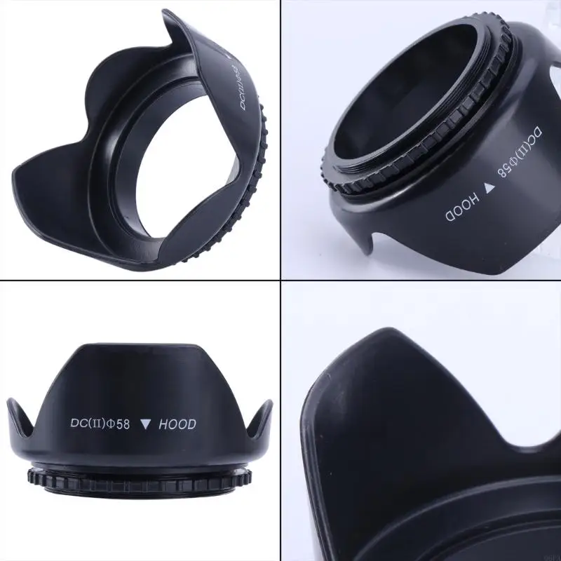 58 مللي متر عدسة هود لكانون EOS 1300D 800D 850D 77D 80D 100D 200D 250D 550D 600D 650D 700D 750D 760D 1000D 1100D 1200D 18-55 مللي متر