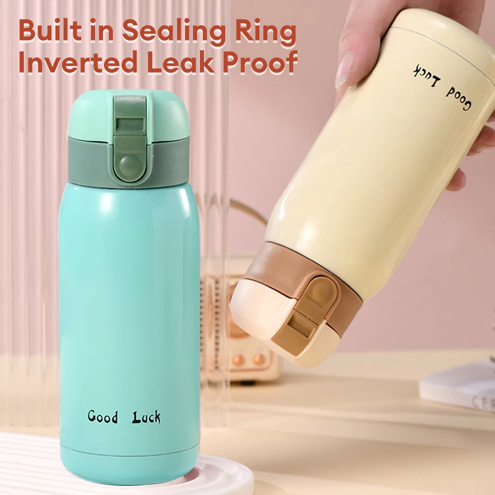 360ml Mini Thermos Cup Stainless Steel Pocket Cup Thermal Coffee Mug Vacuum Flask Insulated Water Bottle Leakproof Drink Bottle