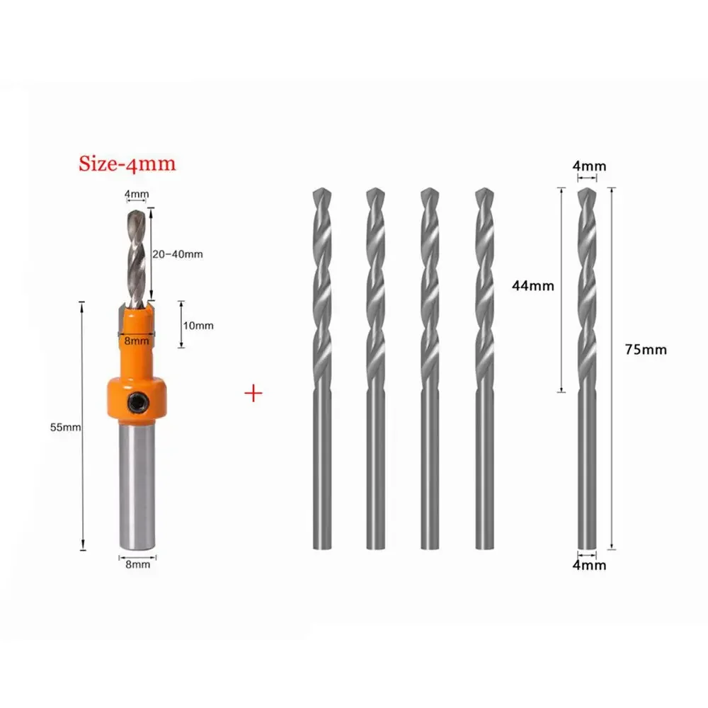 Imagem -06 - Broca Escareada Grupo Wood Router Bit Fresa Brocas de Torção para Madeira 2.8 mm mm 3.2 mm 3.5 mm mm mm Pcs