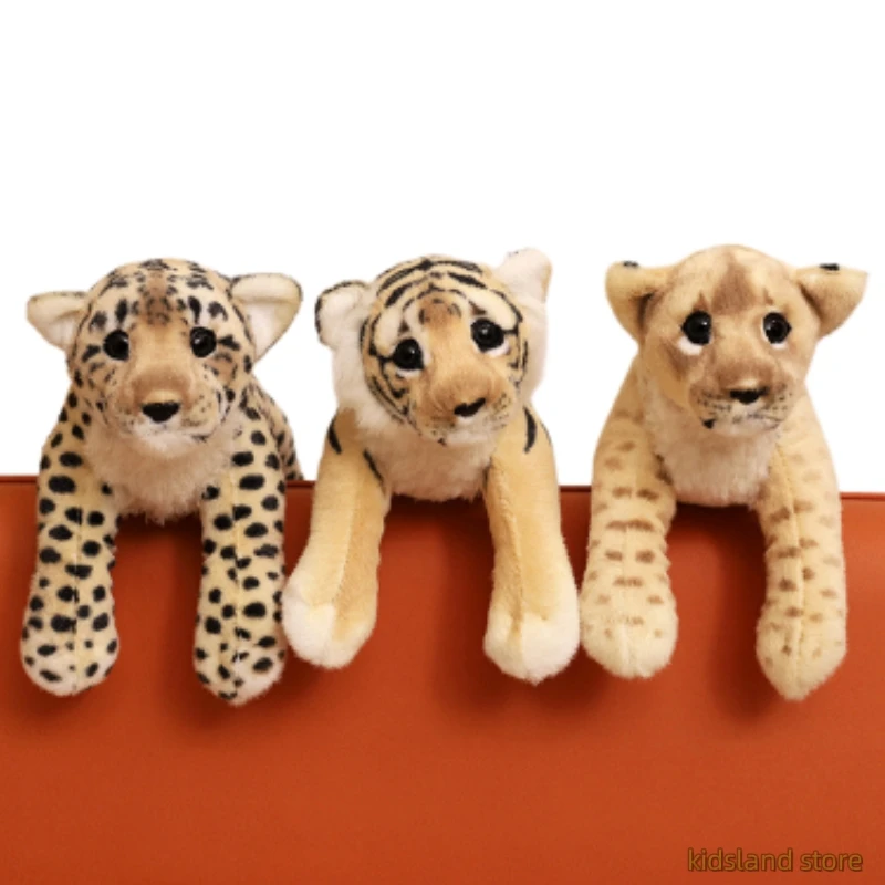 39/48/58cm Wild Animal Standing Posture Lying Posture Plush Doll Imitation Lion Tiger Leopard Plush Toy Decoration Boy Bedroom