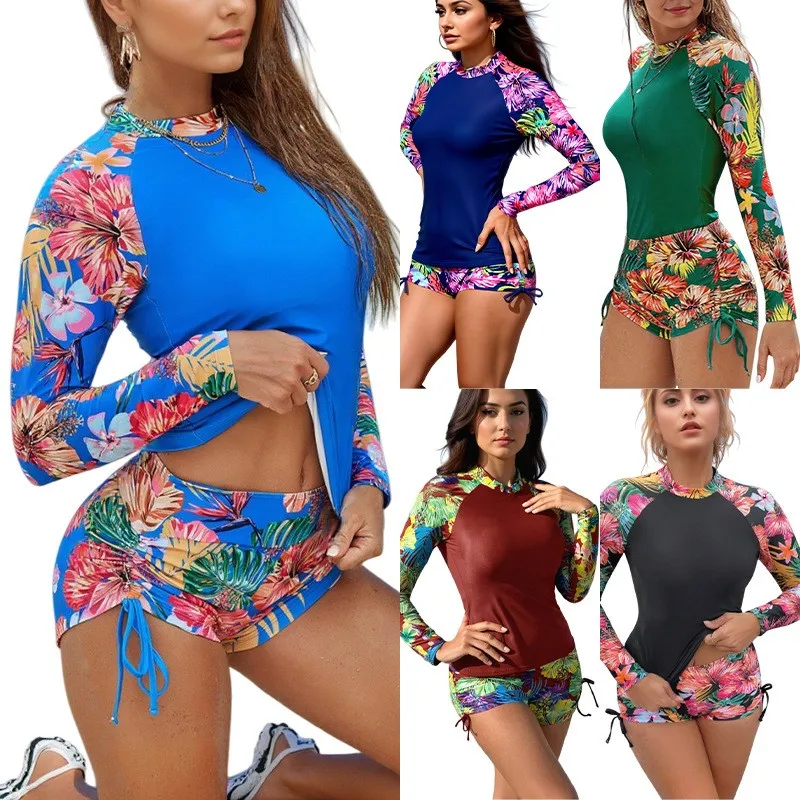 

Woman Tankini With Shorts Floral Print Tankini Top High Waist Shorts Two Piece Swimsuit Crop Tropical Swim Tankini Bathing Suit