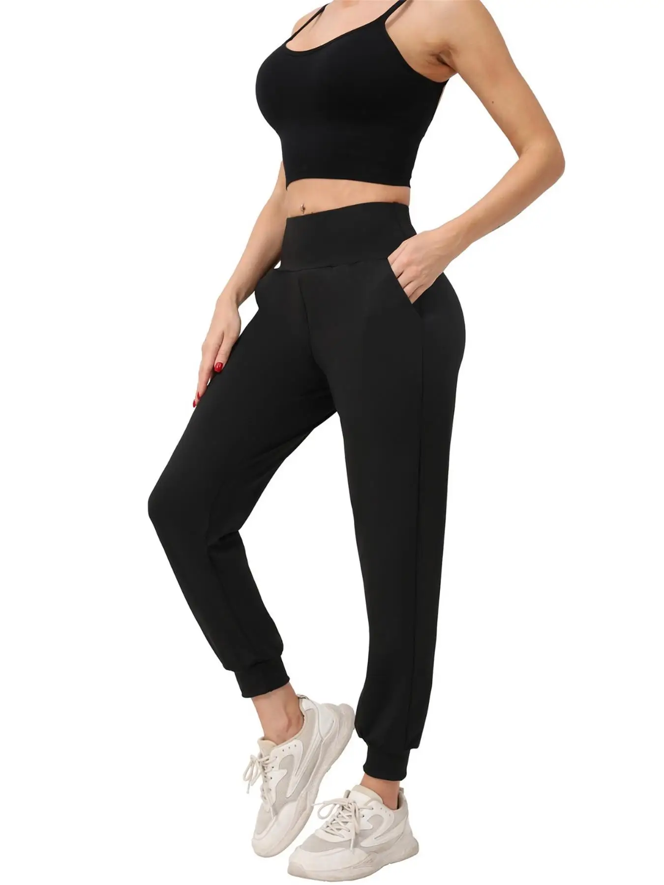 سراويل رياضية فضفاضة للسيدات، سراويل لياقة بدنية كاجوال سريعة الجفاف للتدريب على الجري