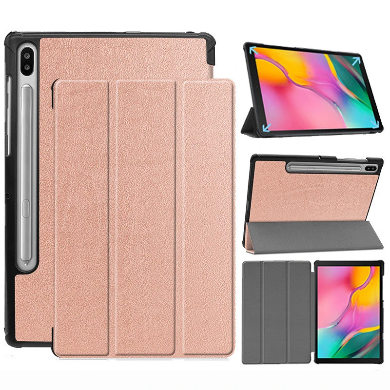

Защитный чехол для планшета Galaxy Tab S6 10.5 T860 - кожаный чехол-книжка T865 Tri-Fold
