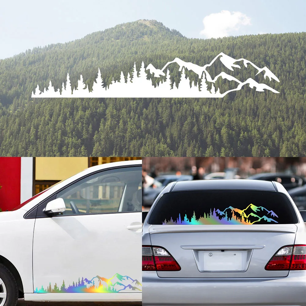 Diy Tree and mountains Carbon Car Sticker Car Rearview Mirror Sticker For Auto Decal For Car Body Styling Stickers