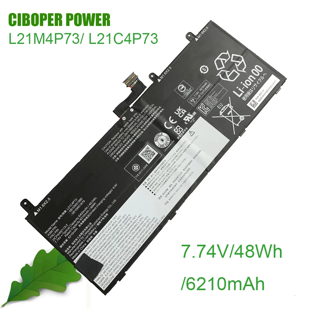 

CP Laptop Battery L21M4P73 L21C4P73 7.74V/48Wh/6210mAh SB10W51980 5B10W51879 Replacing Notebook Battery