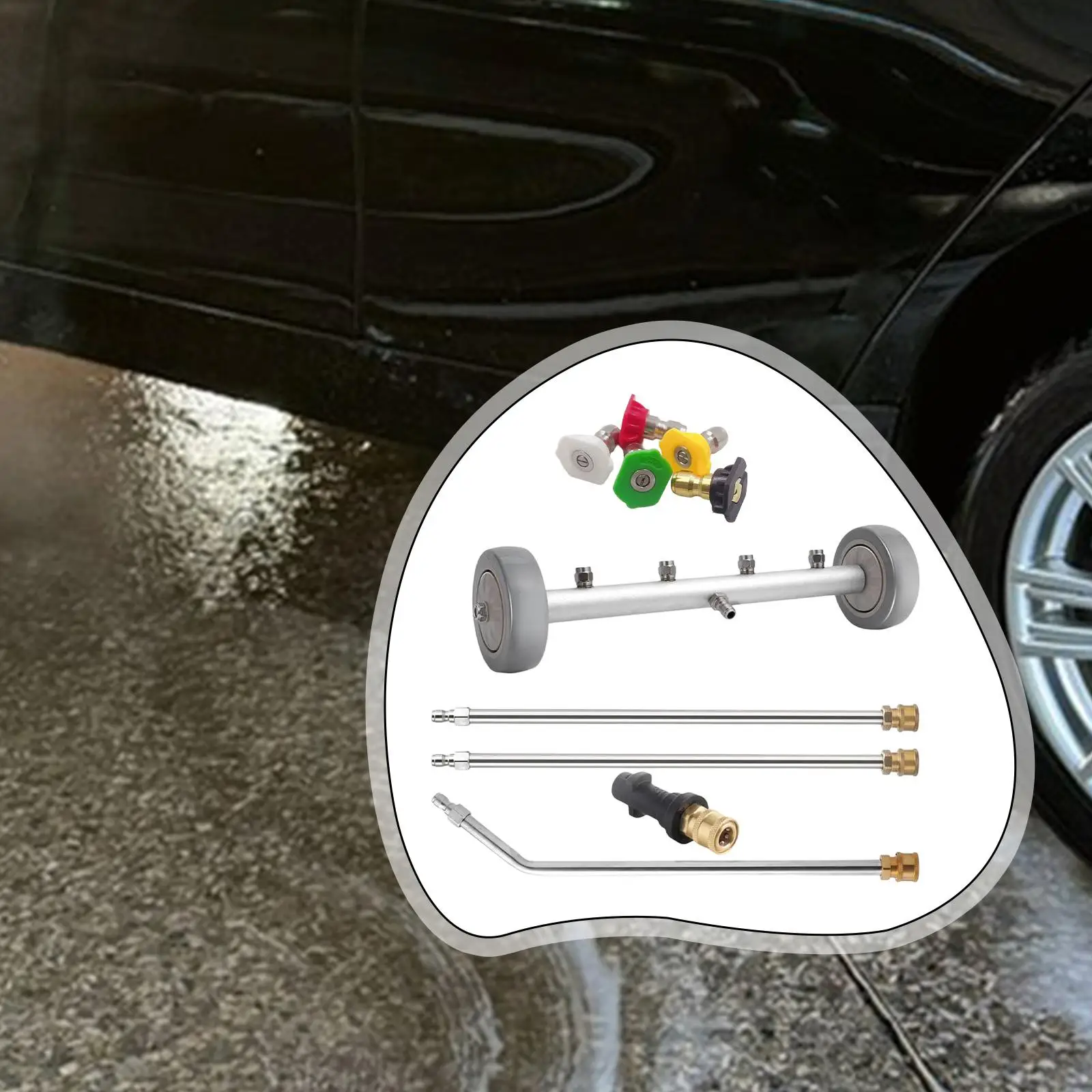 

Pressure Washer Undercarriage Cleaner Patios Pool Sides Heavy Duty Sprayer