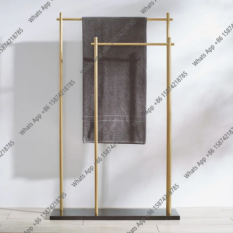 Kk Marble Floor Towel Rack High And Low Rod Rotating Towel Rack Vertical Non-punching