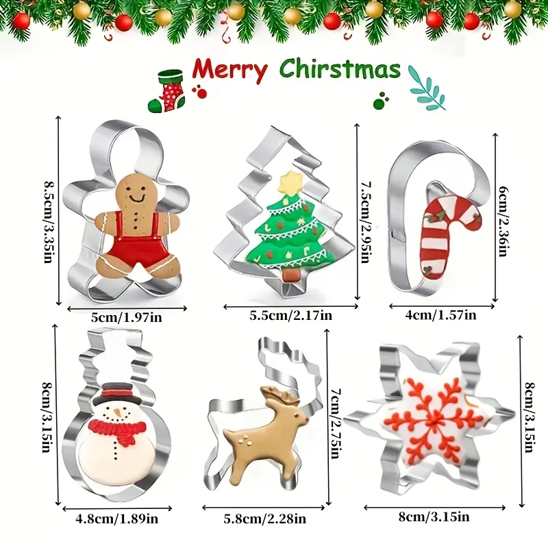 New Stainless Steel Cookie Cutter Christmas Deer Head Reindeer Mould Gingerbread Man Fondant Biscuit Festival Party Tool Supplie