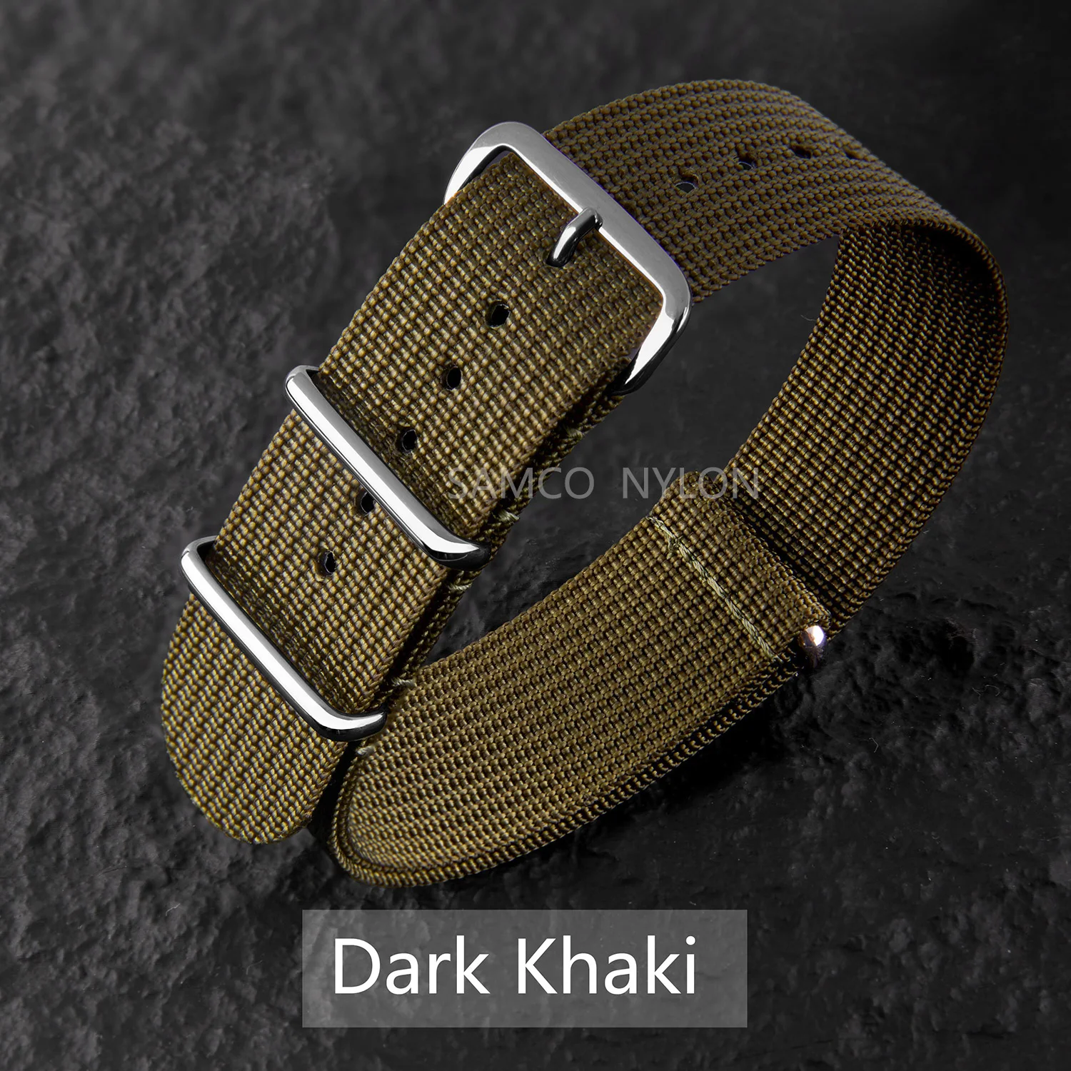 Geripptes Nylon-Uhrenarmband, 18 mm, 20 mm, 22 mm, bequeme Uhrenarmbänder, Schlaufe, militärisch, waschbar, für Herren-Uhrenarmbänder – Detail 12