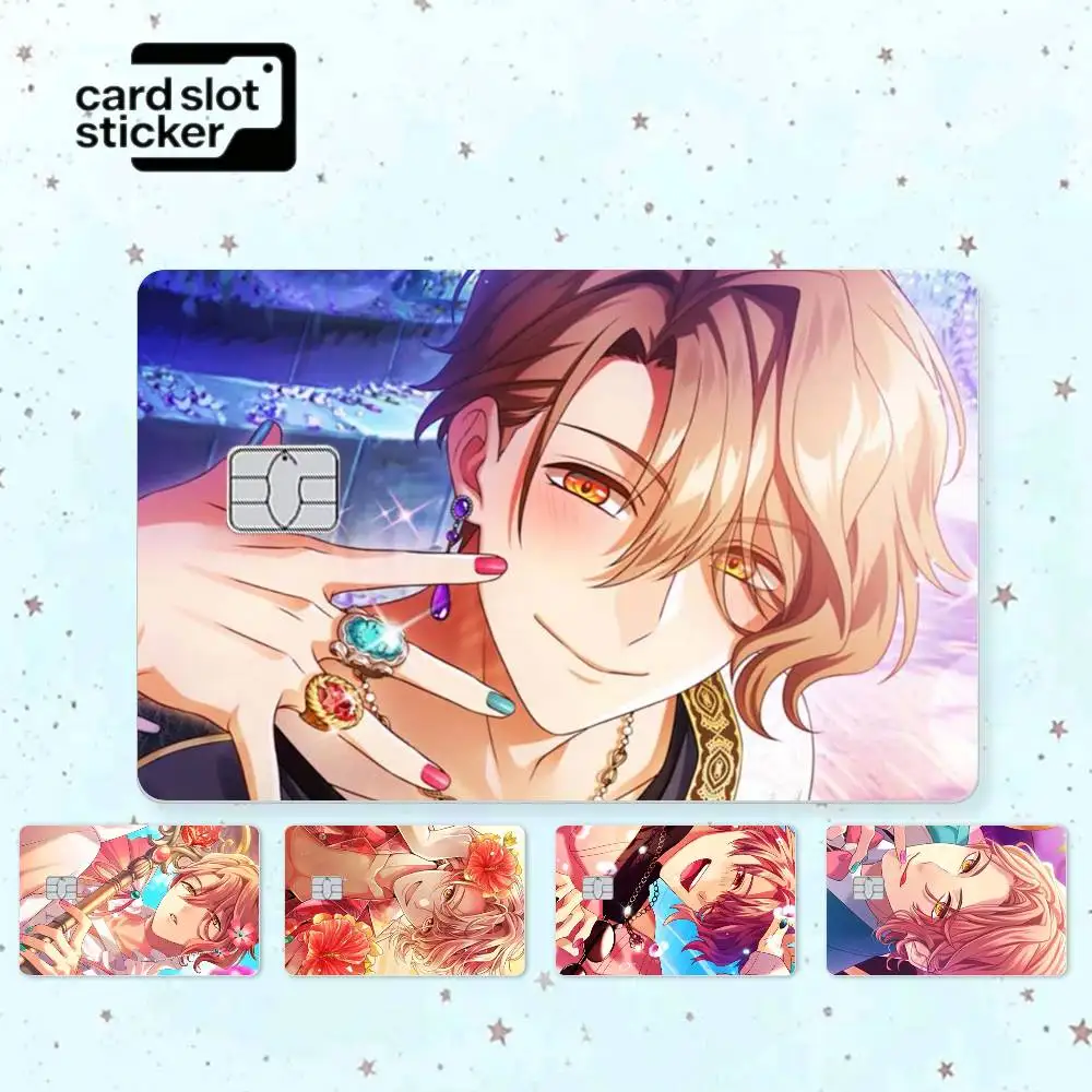 Anime Obey Me Asmodeus  Credit Card HD Stickers Small Chip Waterproof Sticker Game Card Decal Gift