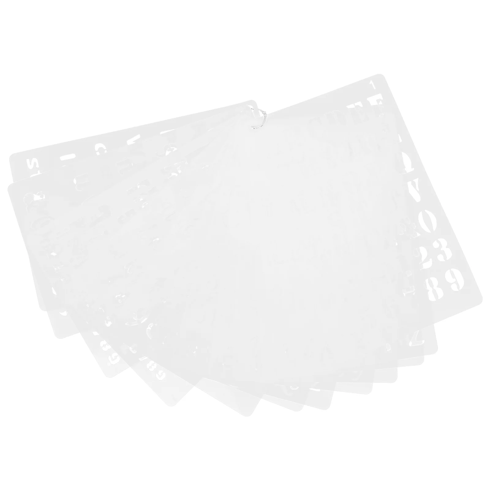 12 Pcs Alphanumeric Template Drawing Stencils Holiday White Calligraphy Hollow Office