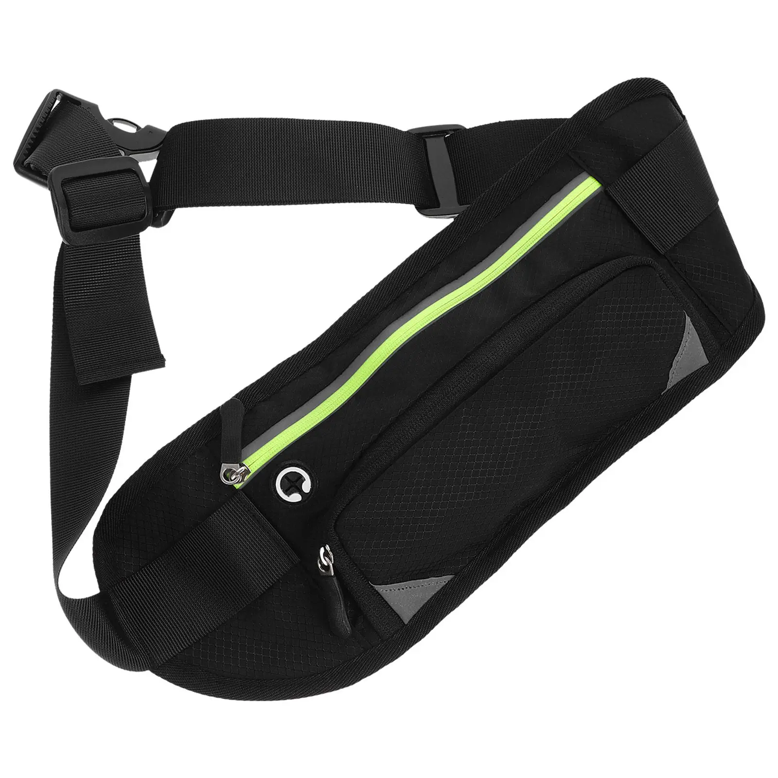 

Sports Waist Bag Running Hiking Fitness Belt Pack Adjustable Waistband Zipper Phone Pouch Fits 6 Inch Cell Black