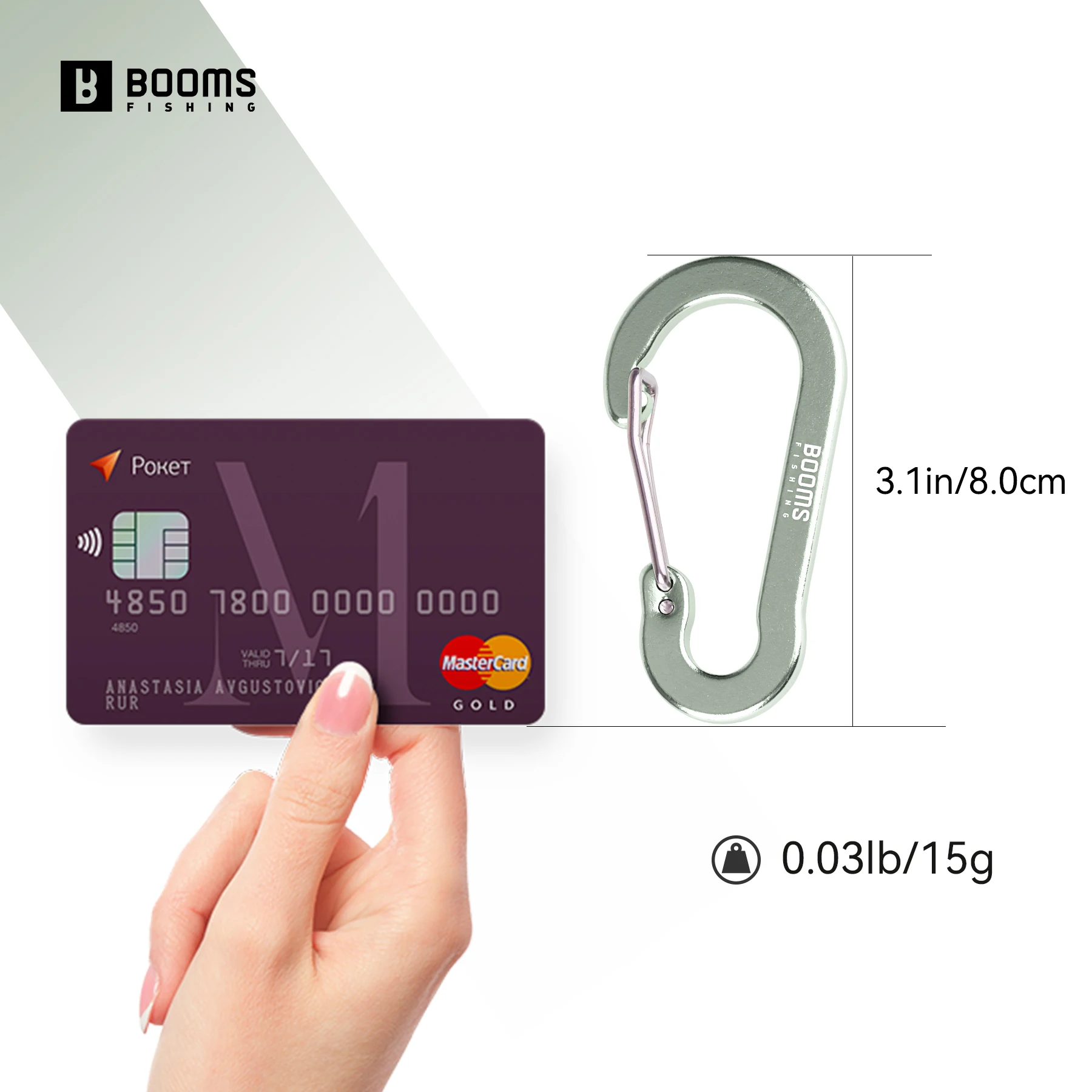 ازدهار الصيد 8 سنتيمتر متعددة الاستخدام سبائك الألومنيوم حلقة تسلق كليب كبيرة Caribeener الفولاذ المقاوم للصدأ الربيع المفاتيح Caribeaner كليب