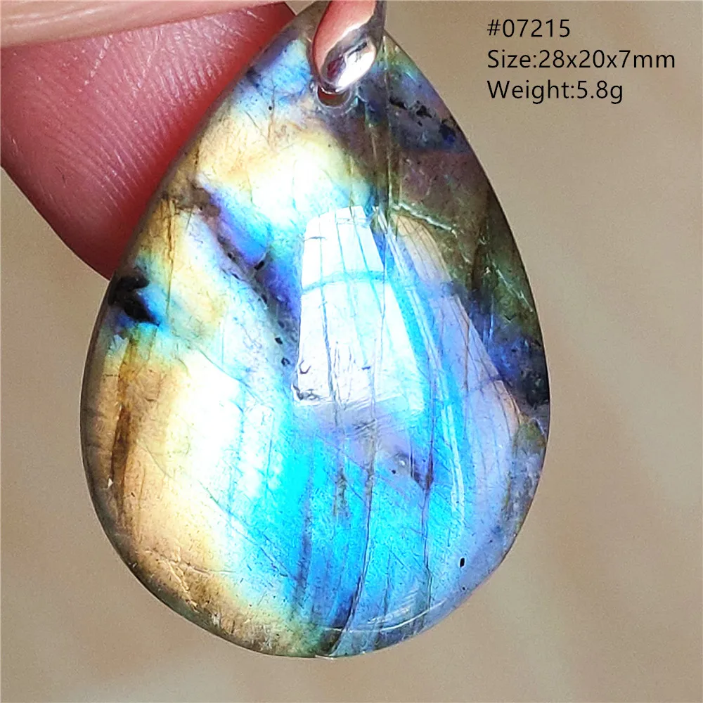 Natural Blue Labradorite Pendant Women Men Jewelry Water Drop Beads Crystal Colorful Moonstone Labradorite Necklace AAAAAA