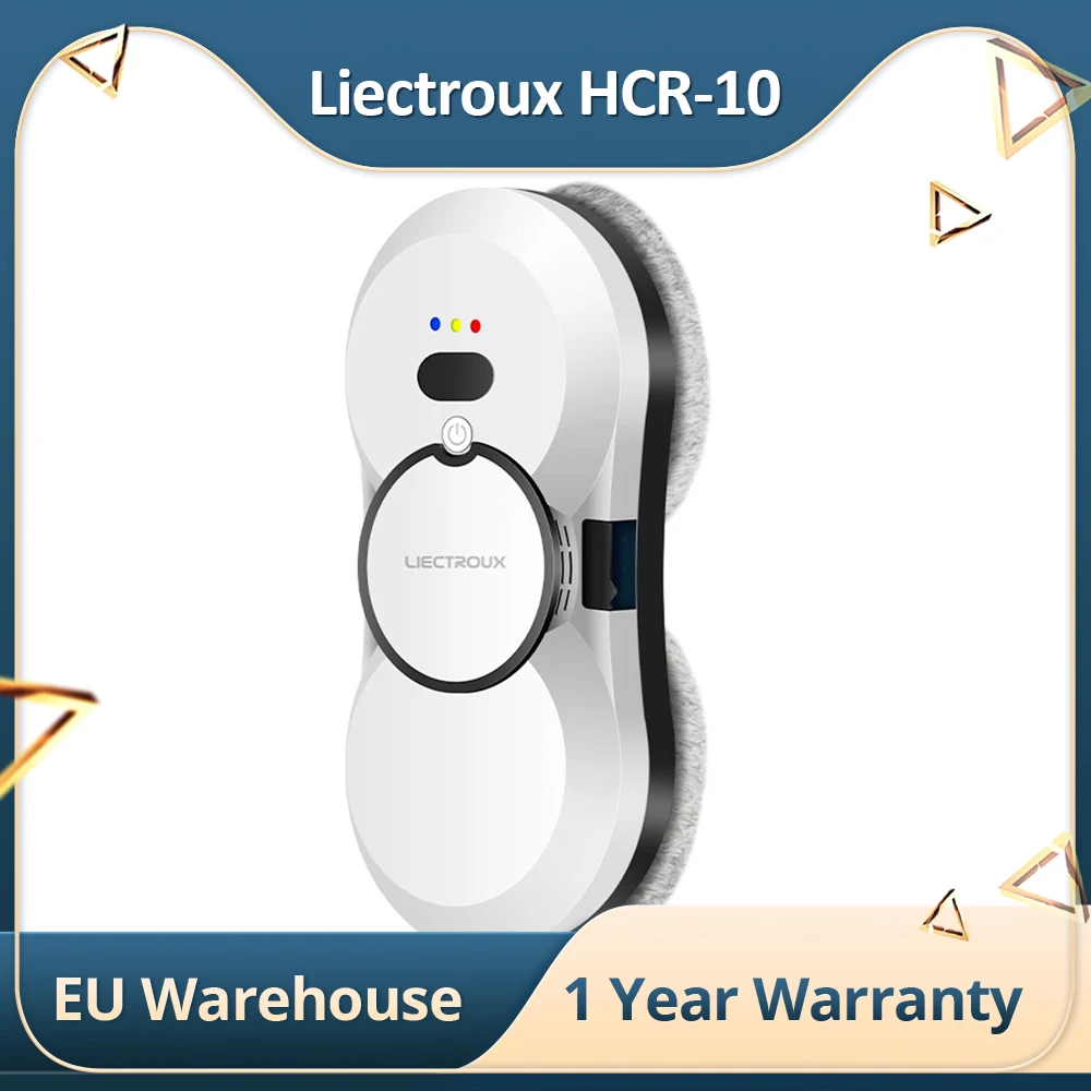 Liectroux HCR-10 Robot Window Cleaner, 30ml Water Tank, Ultrasonic Water Spraying, 2800Pa Suction, 6.8cm Ultra-thin Body